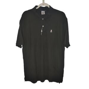 Psycho Bunny Mens 8 XXL Polo Shirt Black Pima Cotton Peru